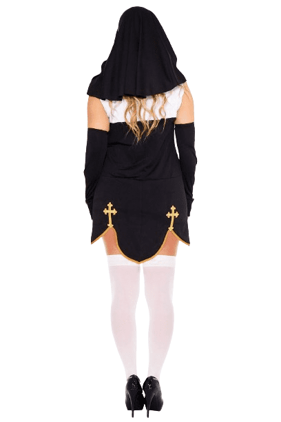 4 PC. Ladies Bad Habit Nun Costume Dress Set - Image 4