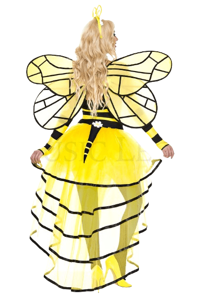6 PC. Ladies Deluxe Queen Bee Dress Costume Set - Image 2