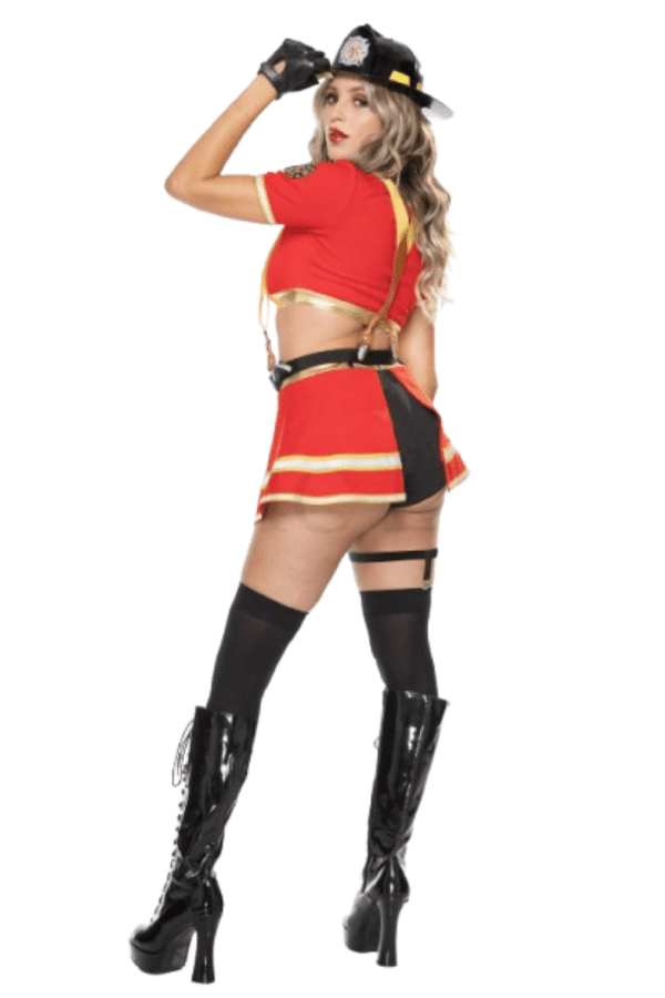 7 PC. Ladies Hot Firefighter Costume Set - Image 2